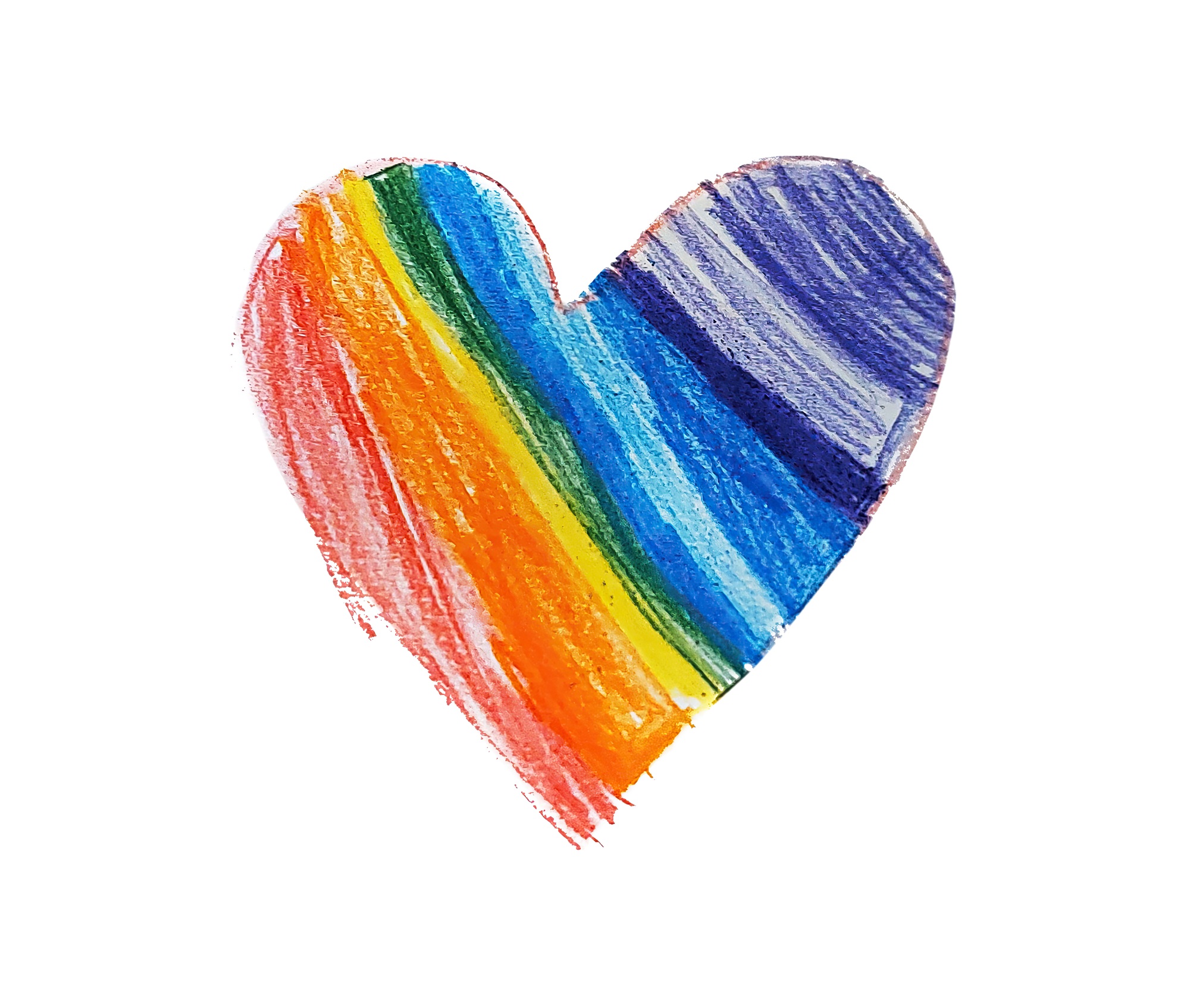 Rainbow heart drawing expressing love and diversity