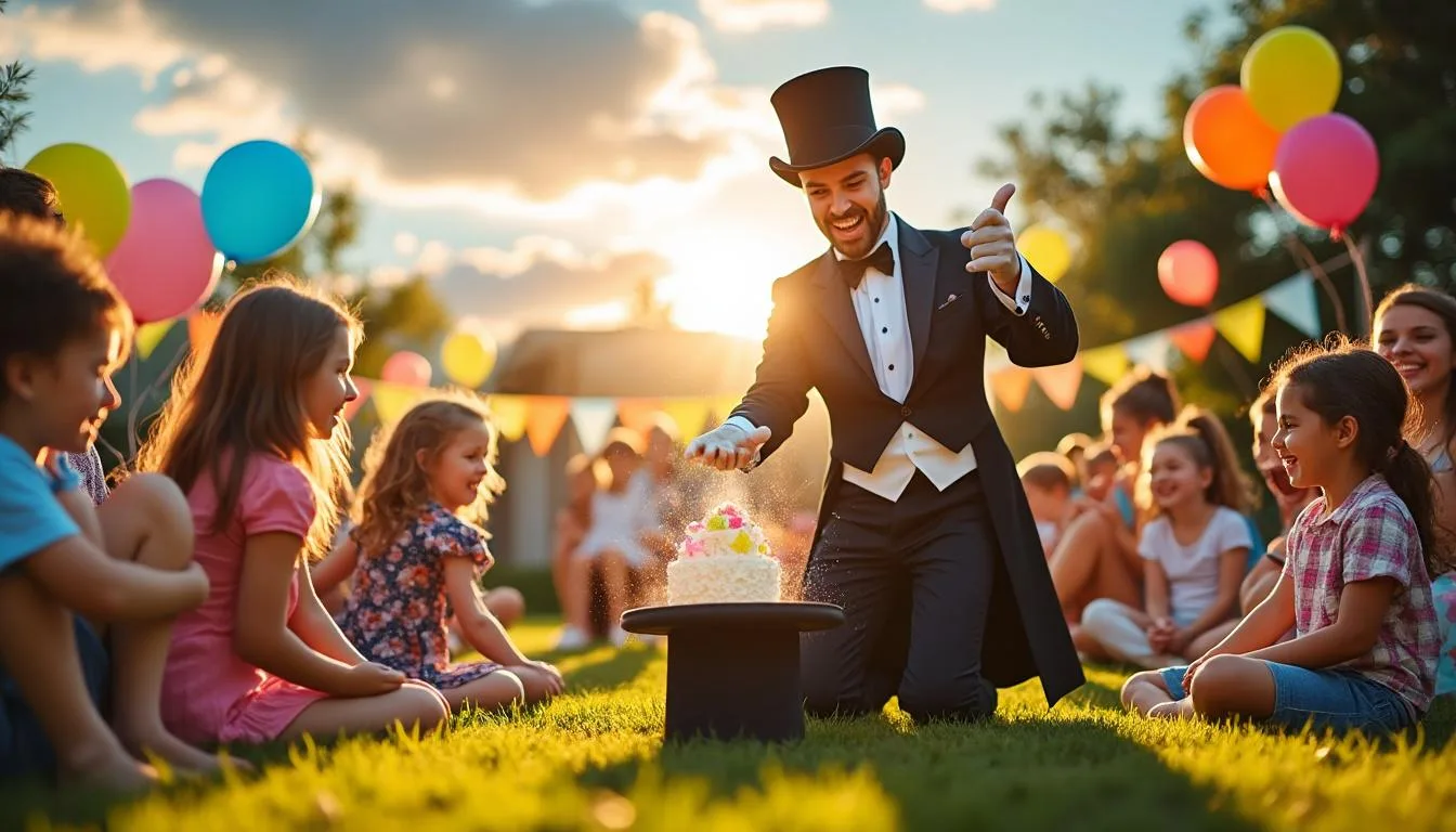 offrez à votre enfant un anniversaire inoubliable avec une fête magique animée par un magicien professionnel ! spectacles, rires et émerveillement garantis pour tous les enfants invités.