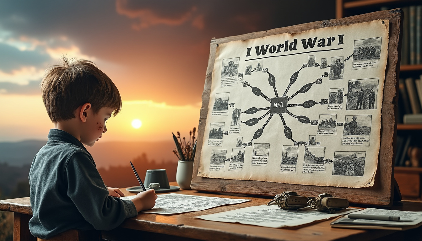 découvrez les éléments essentiels à intégrer dans votre carte mentale sur la première guerre mondiale en classe de 3e : causes, grandes phases, acteurs et conséquences, pour réussir votre révision d’histoire.
