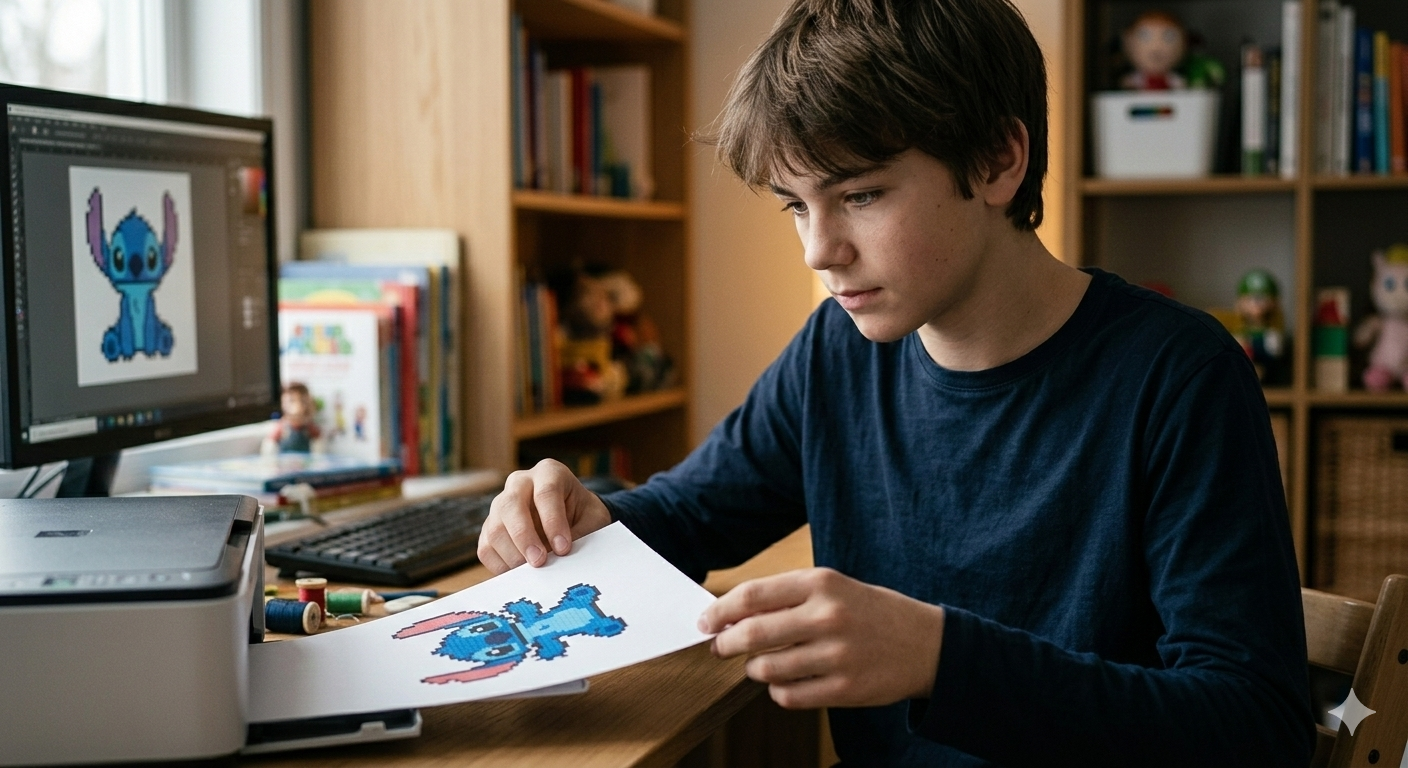 Transformez vos idées en réalité avec le pixel art Stitch facile à imprimer