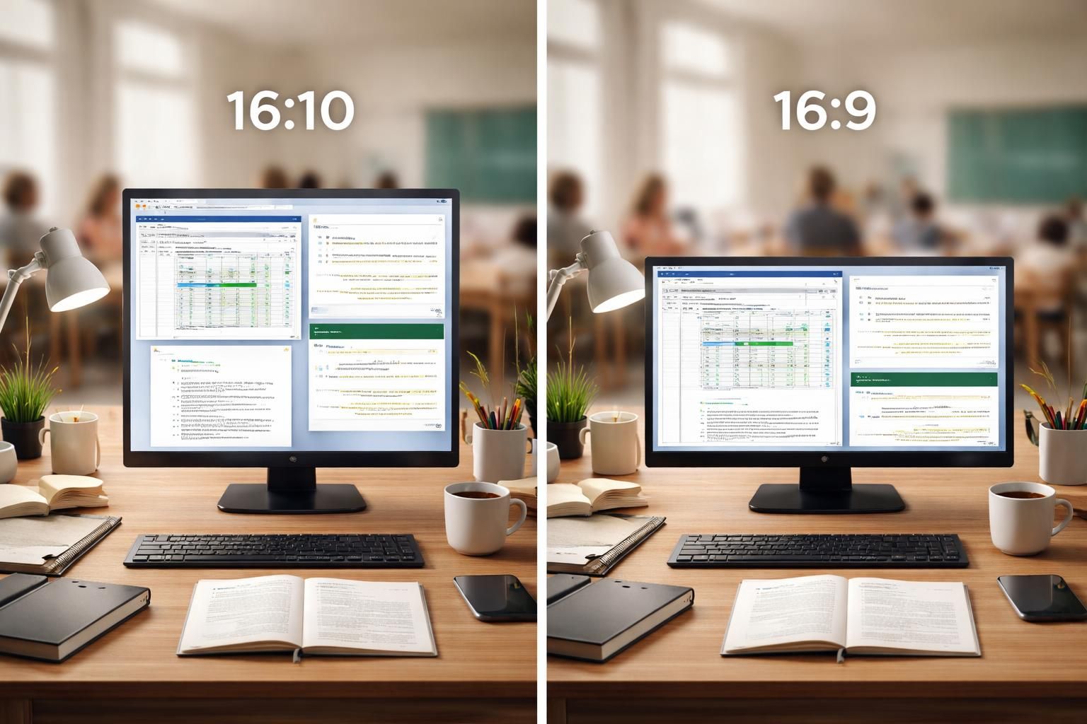 découvrez les différences entre les écrans 16:10 et 16:9 pour choisir le format idéal pour travailler en cours efficacement.