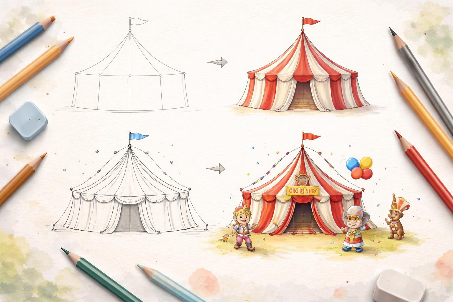 apprenez à dessiner facilement un cirque grâce à notre guide étape par étape, spécialement conçu pour les débutants. idéal pour découvrir le dessin en s'amusant !