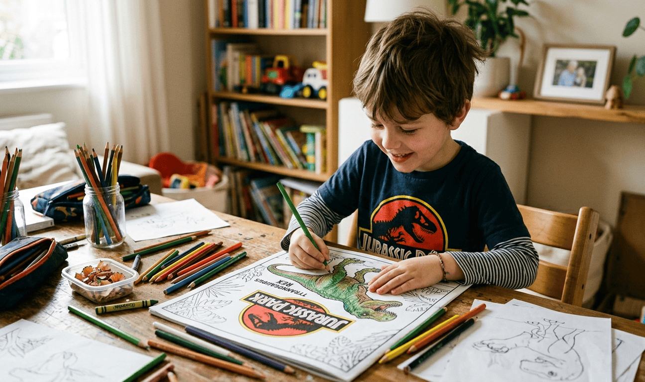 Jurassic Park : coloriage de dinosaures, une activité pour les passionnés de dinosaures