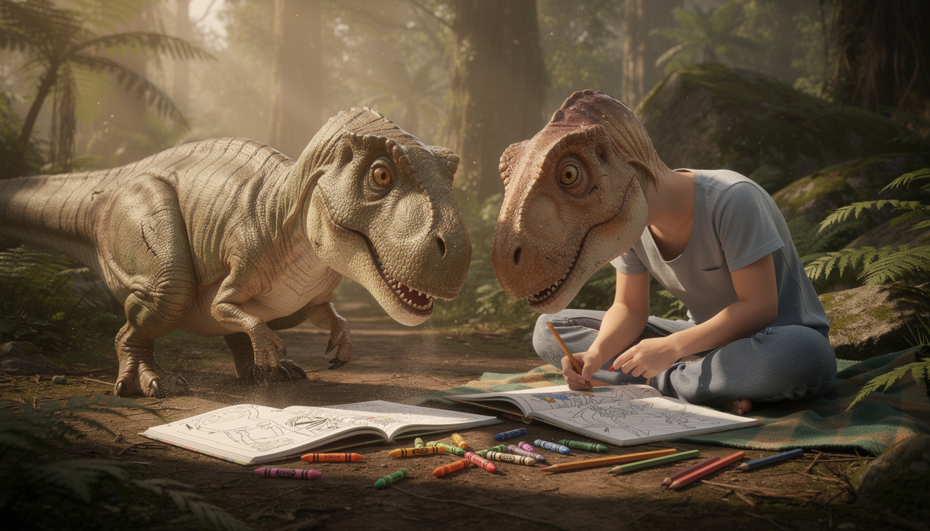 découvrez notre coloriage de dinosaures inspiré de jurassic park, une activité ludique et éducative idéale pour les passionnés de dinosaures de tous âges.