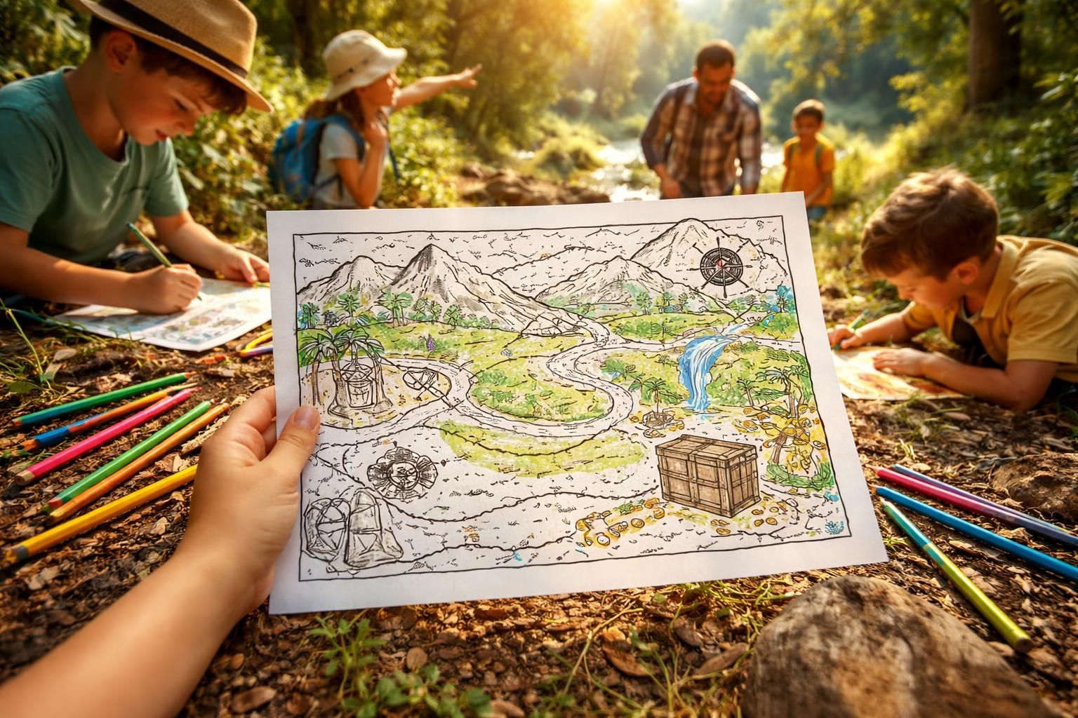 découvrez comment une carte au trésor à colorier peut rendre votre chasse au trésor plus interactive et amusante, en captivant petits et grands tout au long de l'aventure.