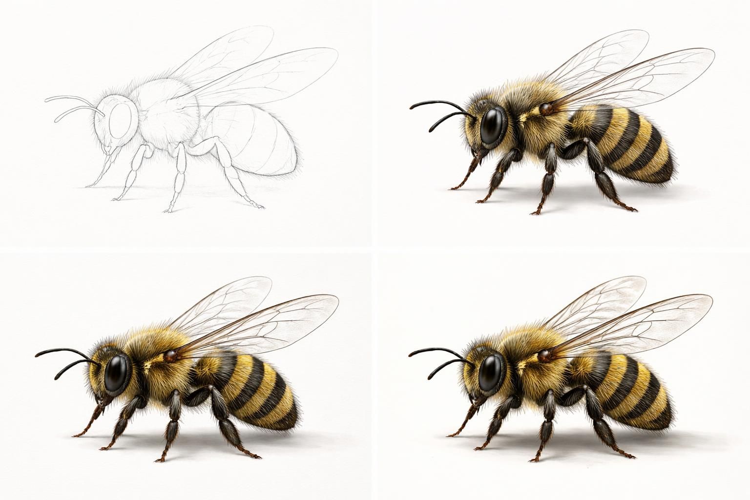 apprenez à dessiner une abeille facilement grâce à ce guide étape par étape, idéal pour les débutants souhaitant offrir un joli dessin simple et rapide.